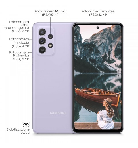 Samsung Galaxy A52 4G SM-A525FLVGEUE Smartphone 16,5 cm (6.5 Zoll) Dual-SIM Android 11 USB Typ-C 6 GB 128 GB 4500 mAh Violett