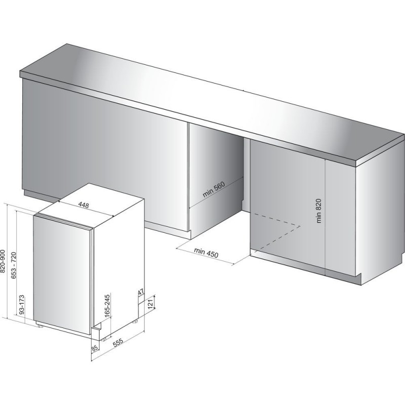 Whirlpool WSIC 3M17 lavastoviglie A scomparsa totale 10 coperti F