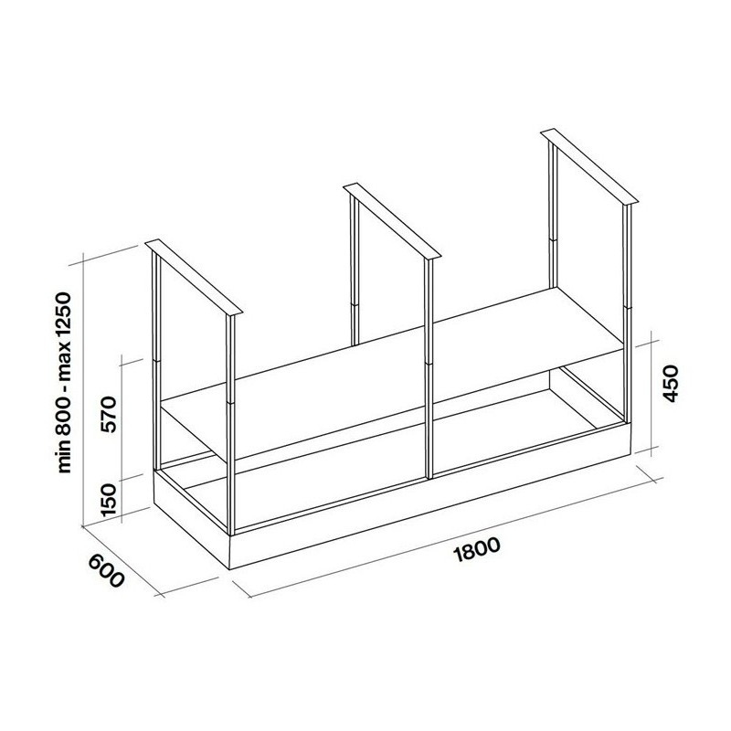 Falmec Spazio Insel Schwarz 600 m³ h