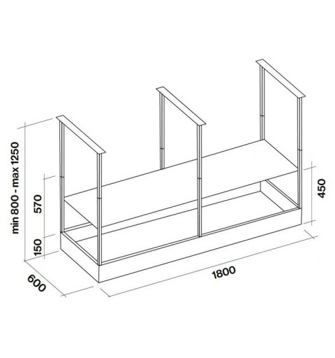 Falmec Spazio Insel Schwarz 600 m³ h