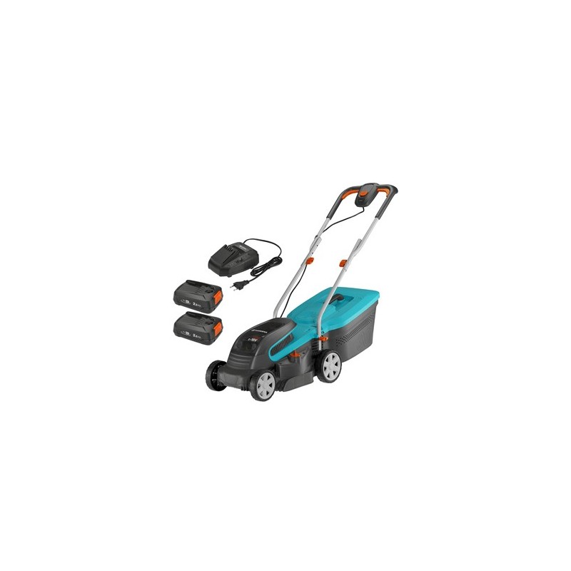 Gardena PowerMax Walk behind lawn mower Battery Black, Blue, Orange