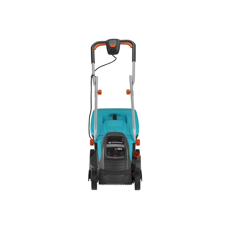 Gardena PowerMax Cortacésped de empuje a gasolina Batería Negro, Azul, Naranja