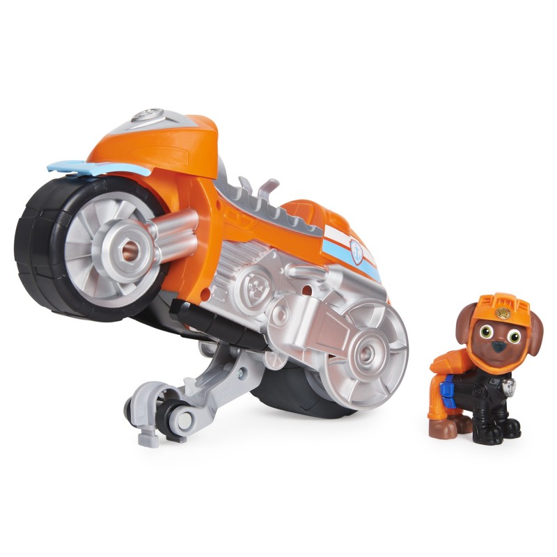 PAW Patrol PATRULLA CANINA - MOTO JUGUETE MOTO PUPS ZUMA - Motocicleta de Fricción Deluxe con Función de Caballito y Figura