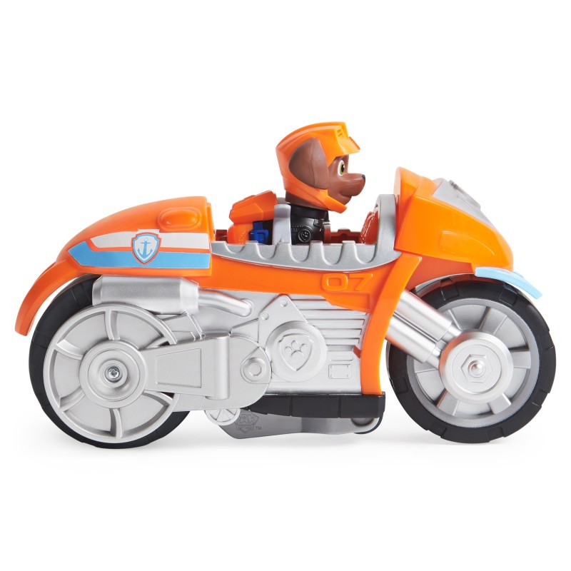 PAW Patrol , Moto Pups Zuma’s Deluxe Pull Back Motorcycle Vehicle with Wheelie Feature and Figure