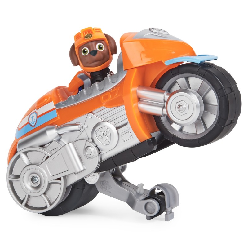 PAW Patrol , Moto Pups Zuma’s Deluxe Pull Back Motorcycle Vehicle with Wheelie Feature and Figure