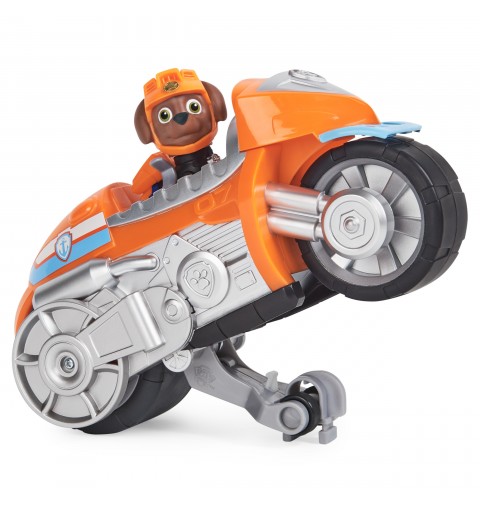 PAW Patrol PATRULLA CANINA - MOTO JUGUETE MOTO PUPS ZUMA - Motocicleta de Fricción Deluxe con Función de Caballito y Figura