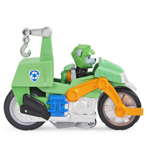 PAW Patrol , veicolo Moto Pups di Rocky, motocicletta con motore a retrocarica e personaggio, per bambini dai 3 anni in su