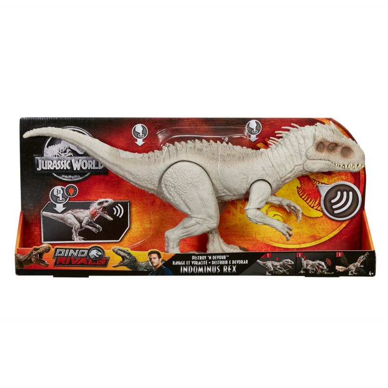 Mattel Games Jurassic World- Indominus Rex Dinosauro con Luci e Suoni, GCT95