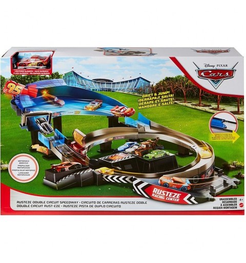 Mattel Disney Pixar Cars Rusteze Double Circuit Speedway Spielzeugauto-Fahrbahn Kunststoff