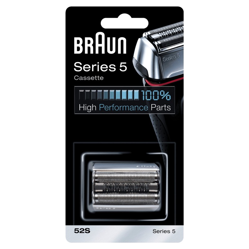 Braun Series 5 Testina di Ricambio per Rasoio Elettrico Uomo 52S Color Argento - Compatibile Con I Rasoi