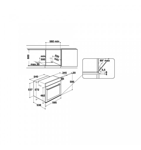 Hotpoint FI9 891 SH IX HA forno 73 L 3650 W A+ Nero, Acciaio inossidabile