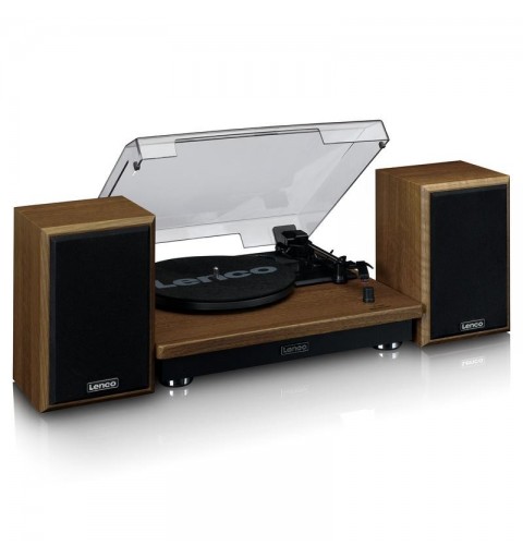 Lenco LS-100WD platine Tourne-disque entraîné par courroie Noir, Chêne