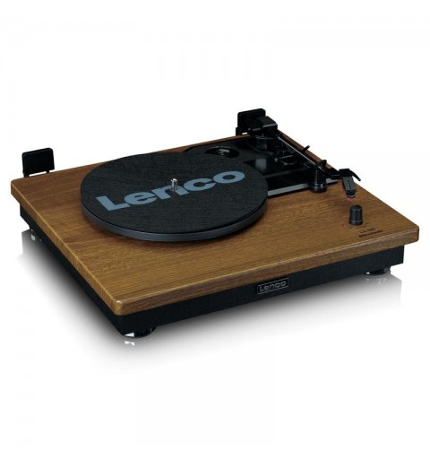 Lenco LS-100WD platine Tourne-disque entraîné par courroie Noir, Chêne