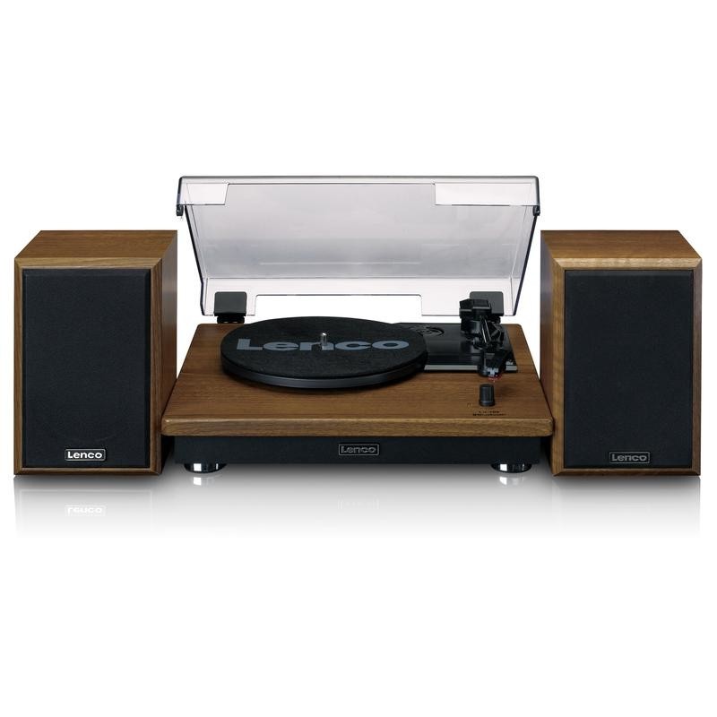 Lenco LS-100WD platine Tourne-disque entraîné par courroie Noir, Chêne