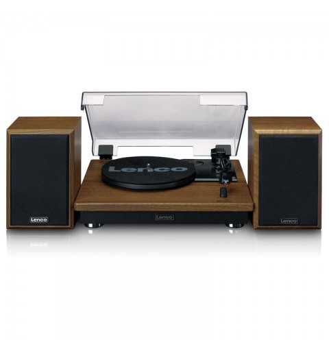 Lenco LS-100WD platine Tourne-disque entraîné par courroie Noir, Chêne