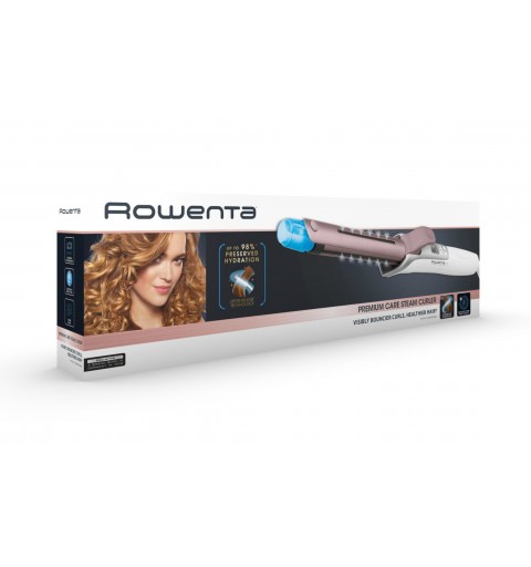 Rowenta CF3810 hair styling tool Curling iron Steam Aluminium, Pink, White 1.8 m