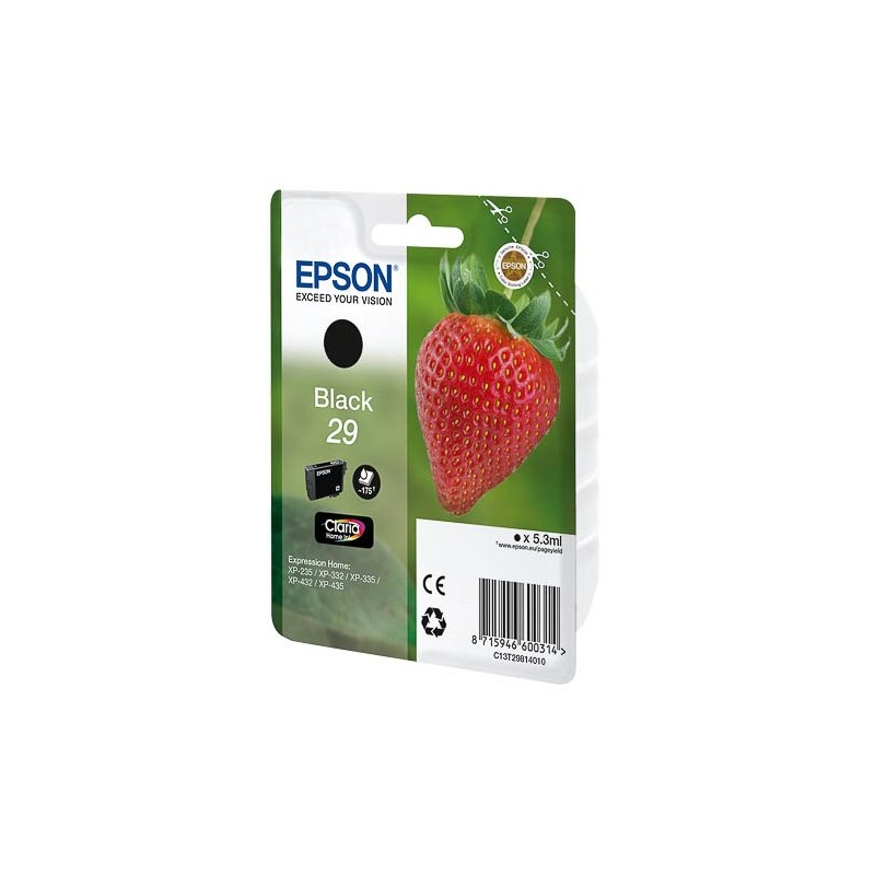 Epson Strawberry 29 K cartouche d'encre 1 pièce(s) Original Rendement standard Noir