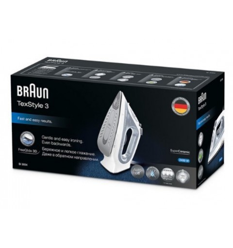 Braun TexStyle 3 SI 3054 Dampfbügeleisen Keramik-Bügelsohle 2400 W Grau