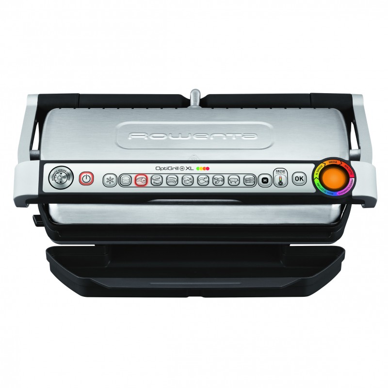 Rowenta GR722D Optigrill+ XL Bistecchiera Intelligente con 9 Programmi di Cottura Automatici, Nero Argento 48x37.5x23cm