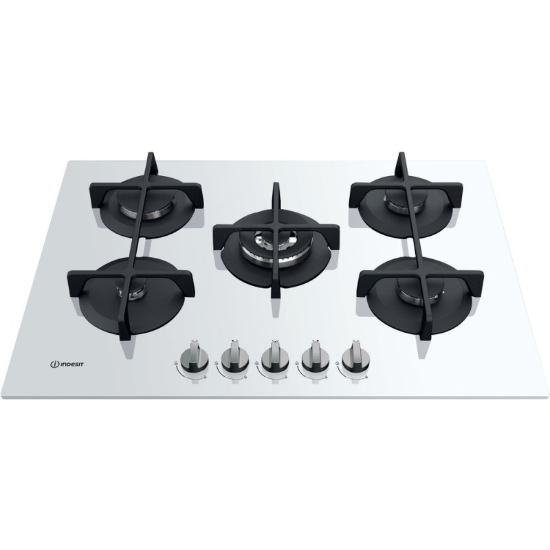 Indesit ING 72T WH hobs Blanco Integrado 73 cm Encimera de gas 5 zona(s)