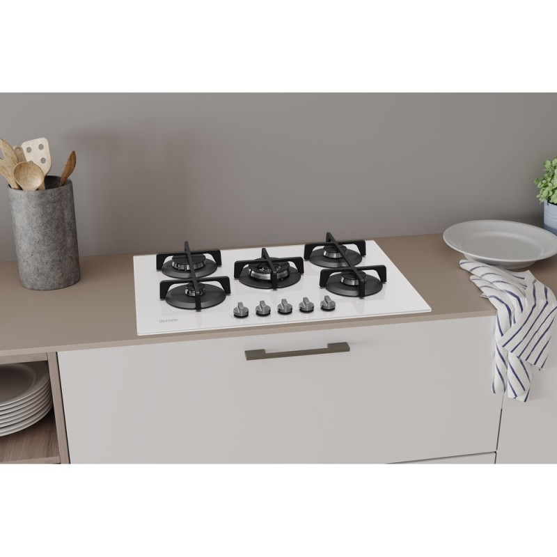 Indesit ING 72T WH Kochfeld Weiß Integriert 73 cm Gaskochfeld 5 Zone(n)