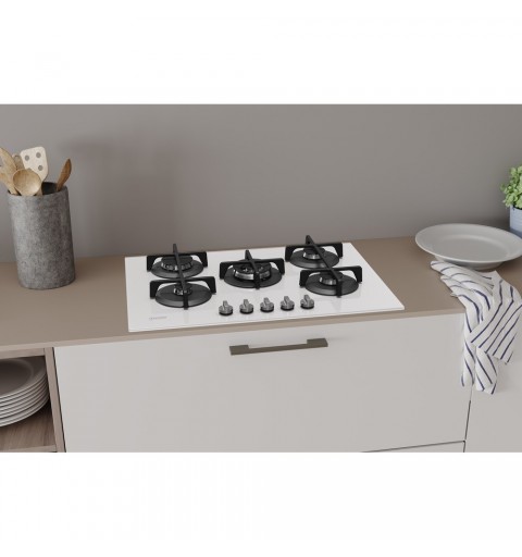 Indesit ING 72T WH hobs Blanco Integrado 73 cm Encimera de gas 5 zona(s)