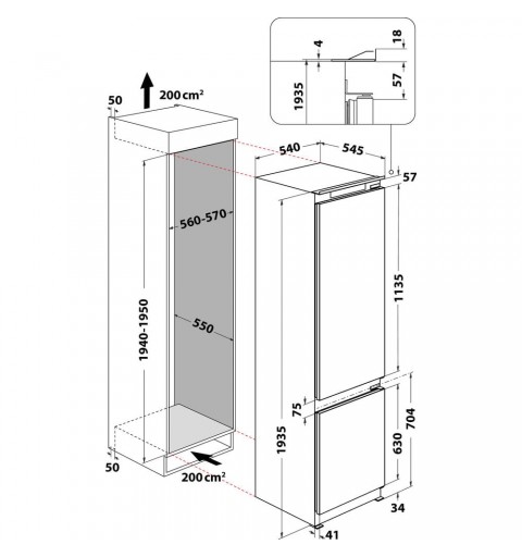 Whirlpool ART 9811 SF2 réfrigérateur-congélateur Intégré (placement) 306 L E Blanc