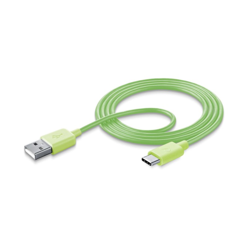 Cellularline USB CABLE STYLECOLOR - Type-C Cavo per la ricarica e sincronizzazione dei dati colorato Verde