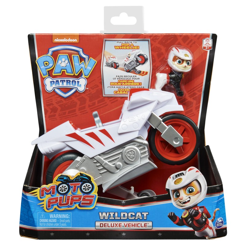 PAW Patrol LA PAT' PATROUILLE - VEHICULE + FIGURINE CHASCADEUR MOTO PUPS - Moto Avec Rétrofriction Et Figurine Amovible De