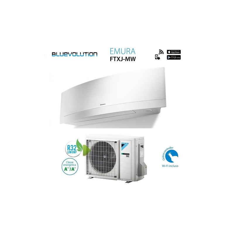 Daikin FTXJ25MW RXJ25M Condizionatore Climatizzatore Emura 9000Btu A+++ A++ Wifi Bianco 4anni Garanzia