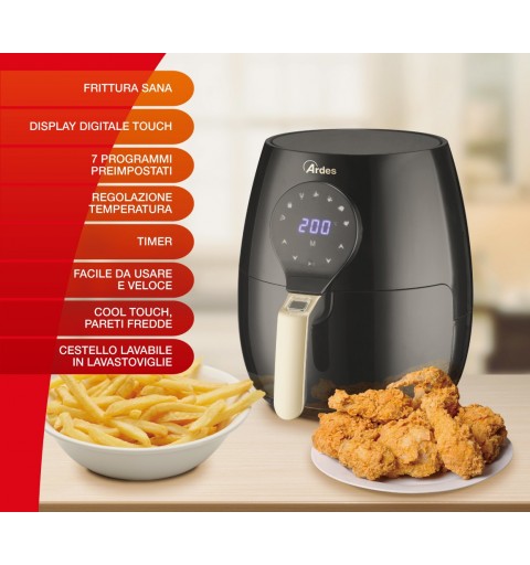 Ardes Eldorada Maxi Unique 5 L Autonome 1450 W Friteuse d’air chaud Noir