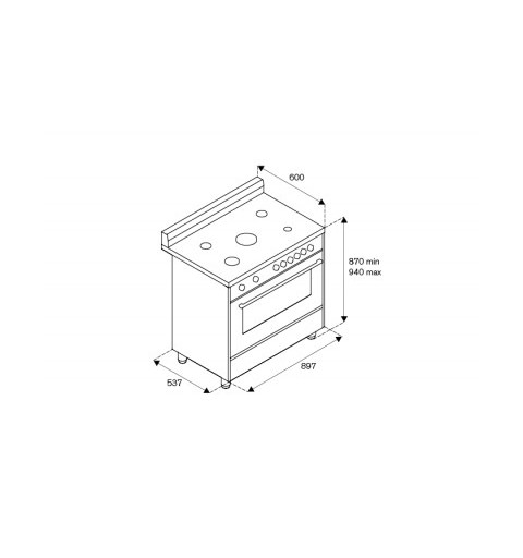 Bertazzoni La Germania Americana AMN965ENEV cucina Gas Nero A