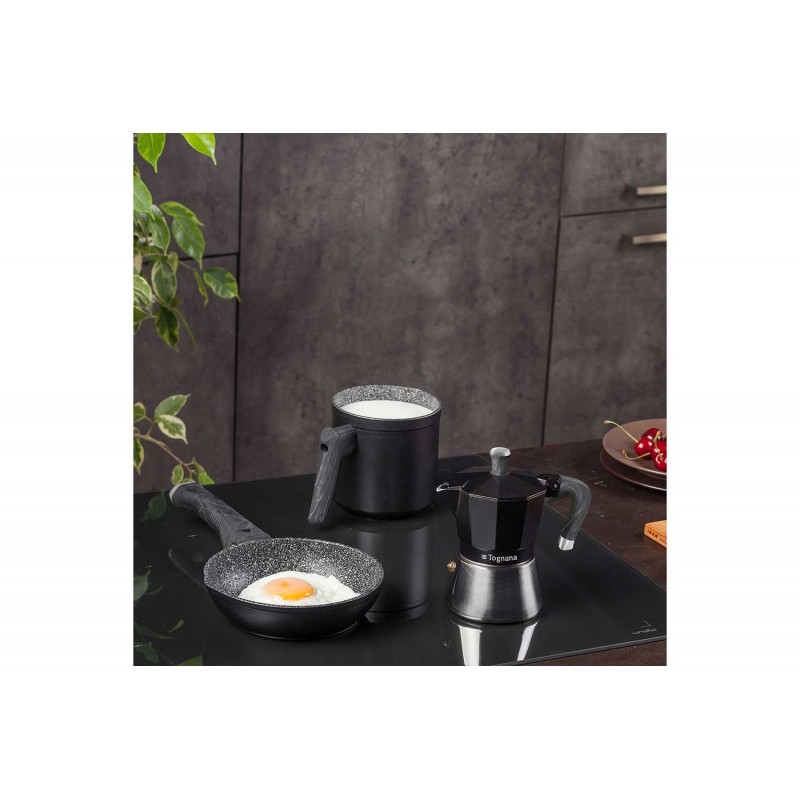 Tognana Porcellane WS43003SPHA Manuelle Kaffeemaschine Mokka-Kanne 0,18 l Schwarz, Silber