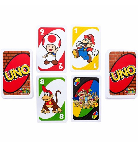 Mattel Games UNO Super Mario Kartenspiel Shedding