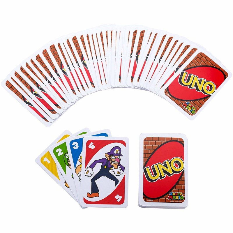 Mattel Games UNO Super Mario Kartenspiel Shedding