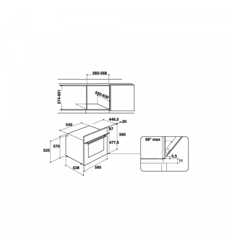 Hotpoint FA3 840 H IX HA 66 L 2900 W A+ Nero, Acciaio inossidabile