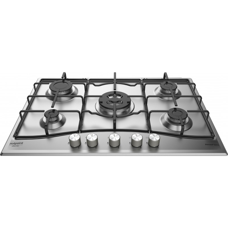 Hotpoint PCN 752 T AS HA hob Black, Stainless steel Built-in Gas 5 zone(s)