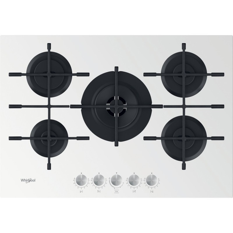 Whirlpool GOWL 758 WH hob White Built-in 75 cm Gas 5 zone(s)