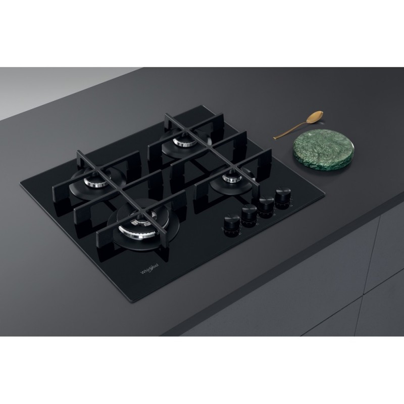 Whirlpool GOWL 628 NB hob Black Built-in 59 cm Gas 4 zone(s)