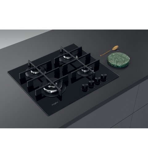 Whirlpool GOWL 628 NB plaque Noir Intégré (placement) 59 cm Gaz 4 zone(s)