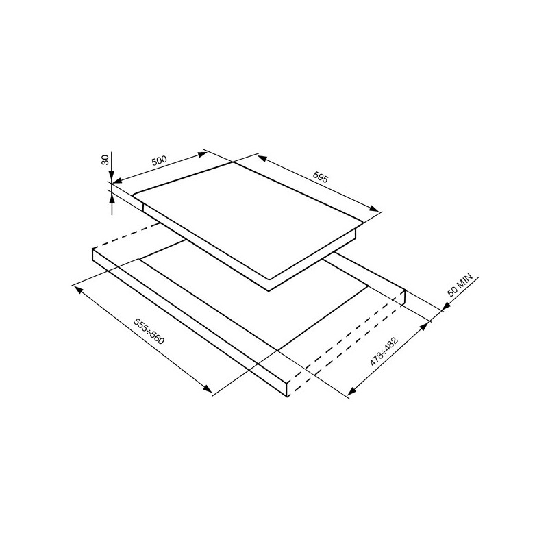 Smeg SV564-3 hobs Acero inoxidable Integrado Encimera de gas 4 zona(s)