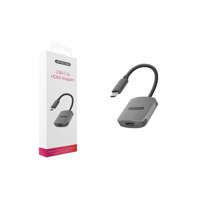 Sitecom CN-372 adaptador de cable de vídeo USB Tipo C HDMI Gris