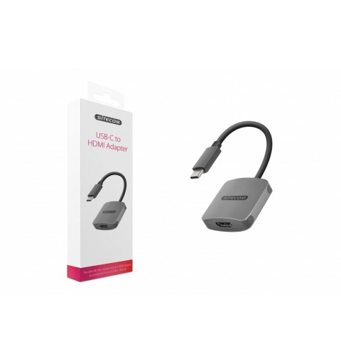 Sitecom CN-372 adaptador de cable de vídeo USB Tipo C HDMI Gris