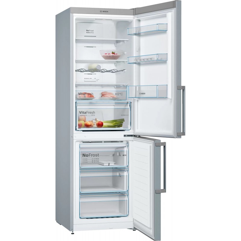 Bosch Serie 4 KGN36XLER frigorifero con congelatore Libera installazione 326 L E Acciaio inossidabile