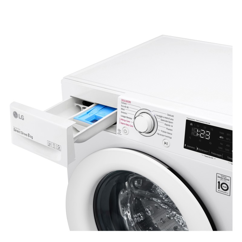 LG F4WV308S3B Lavatrice Intelligente AIDD 8kg Vapore 1400 Giri min Carica frontale Classe B