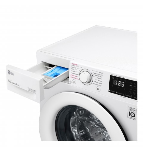LG F4WV308S3B washing machine Front-load 8 kg 1400 RPM B White