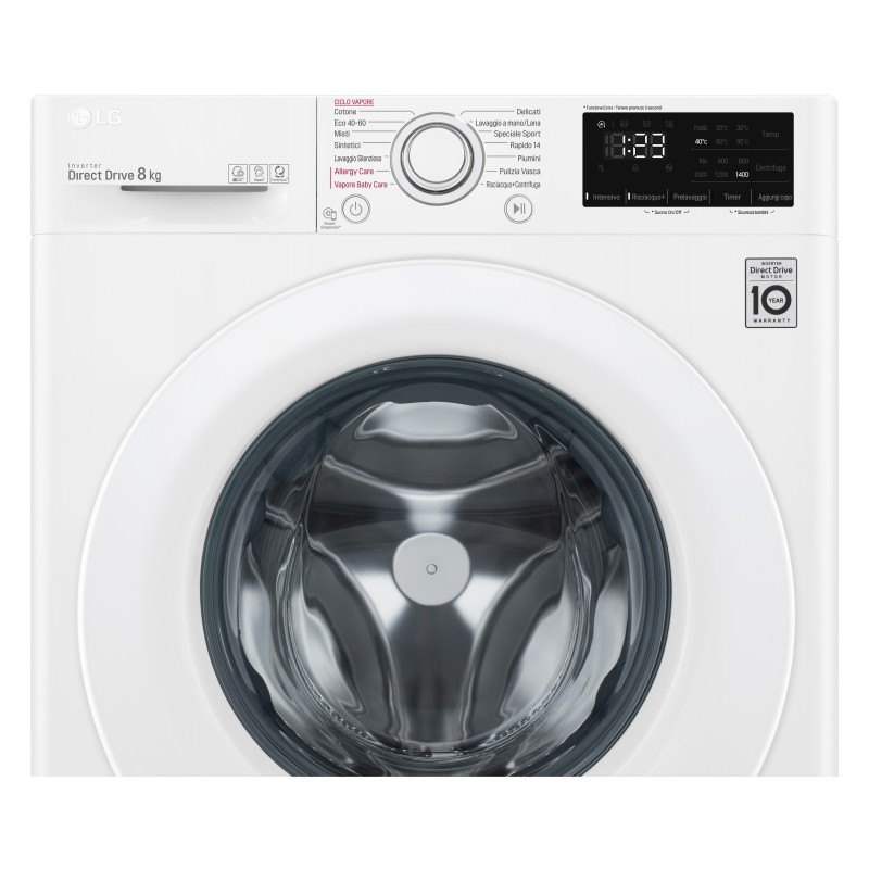 LG F4WV308S3B washing machine Front-load 8 kg 1400 RPM B White