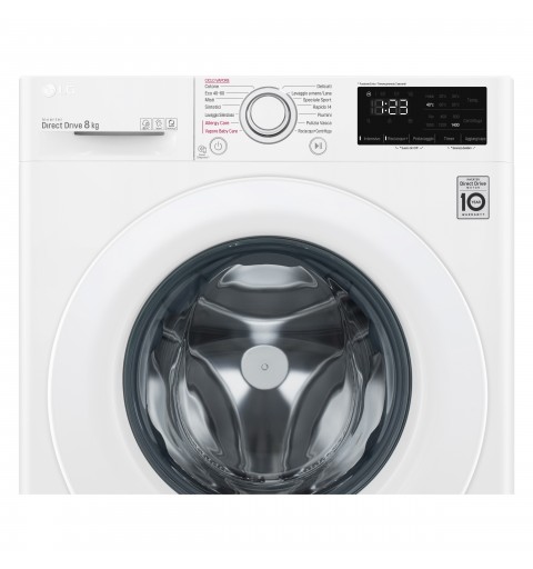 LG F4WV308S3B Lavatrice Intelligente AIDD 8kg Vapore 1400 Giri min Carica frontale Classe B