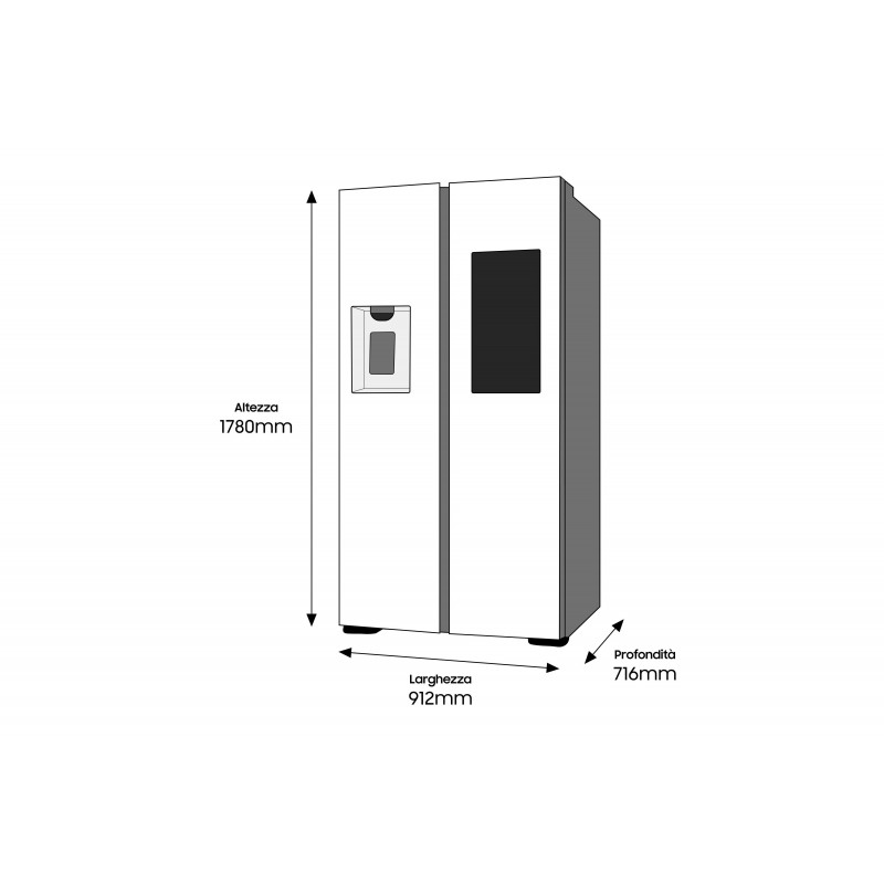 Samsung RS6HA8880S9 frigo américain Autoportante 614 L F Gris