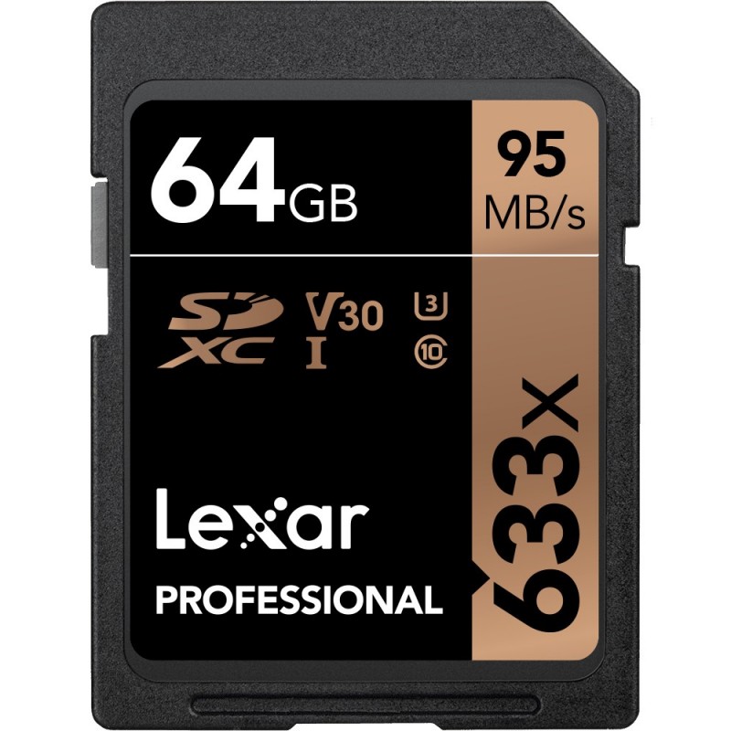 Lexar Professional 633x SDHC SDXC UHS-I Cards 64 GB Clase 10
